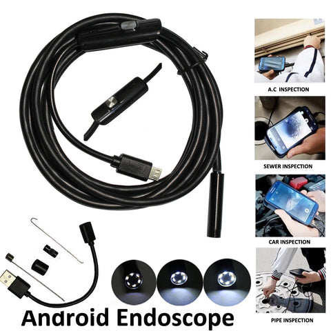 Android Phone Inspection Camera 1M 2M 5M 3.5M 7mm lens Endoscope inspection Pipe IP68 Waterproof 480P HD micro USB Snake Camera